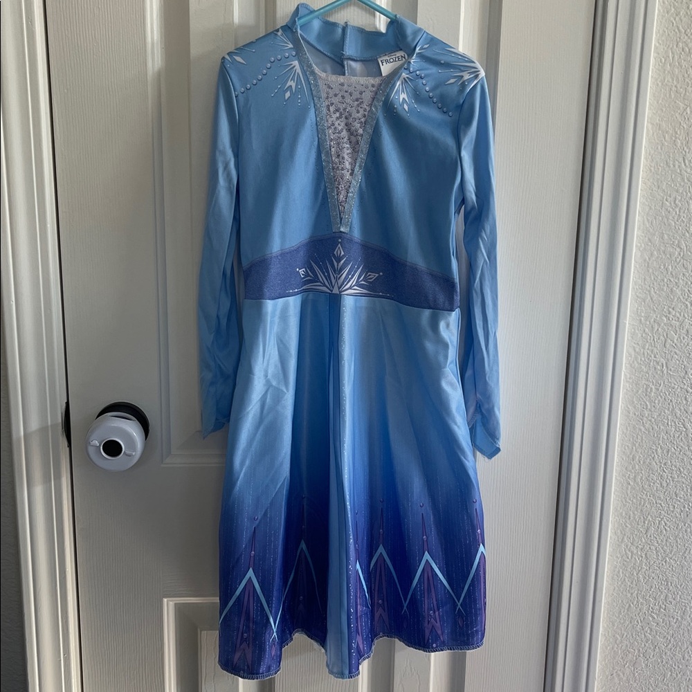 Disney Frozen Elsa Blue Glitter Princess Dress Costume size S/P (4-6x)